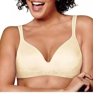 NWT Playtex Love My Curves Smooth Wirefree Bra Modesty Petals Pearl 40DD 40E New